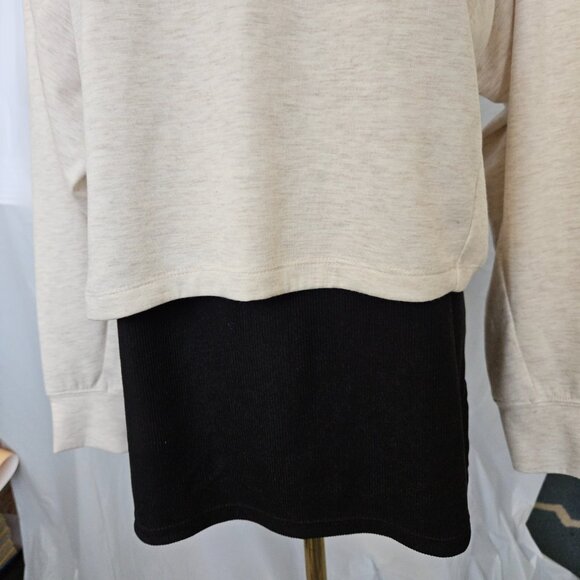 Express Heathered Oatmeal Cropped Sweatshirt Women’s Medium – Raglan Sleeve Soft - Picture 4 of 10